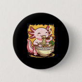 Axolotl Eating Ramen Noodles  Button (Vorderseite)