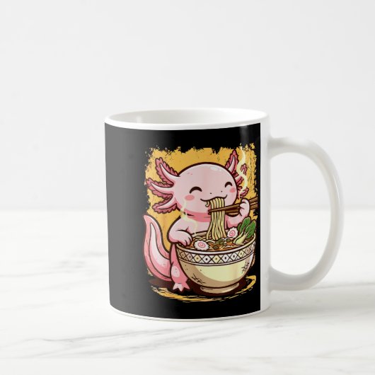 Axolotl Eating Ramen Noodles Kaffeetasse (Rechts)