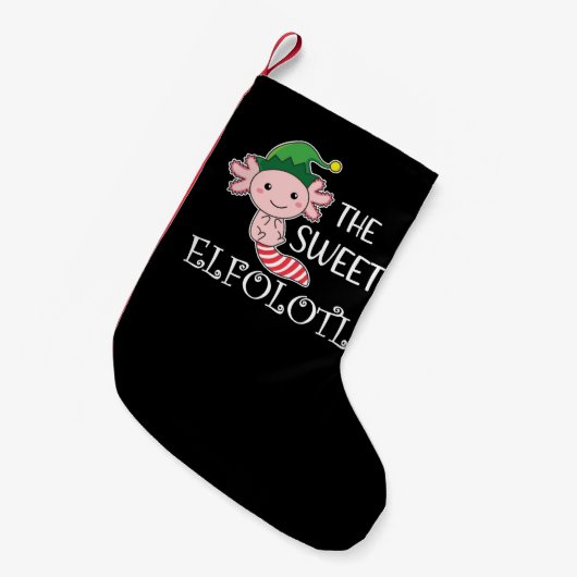 Axolotl Elf The Sweet Elfoldert Animal Christmas A Kleiner Weihnachtsstrumpf (Vorderansicht (hängend))