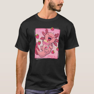 Axolotl Erdbeer Milchshake Karton Japanisches Mädc T-Shirt