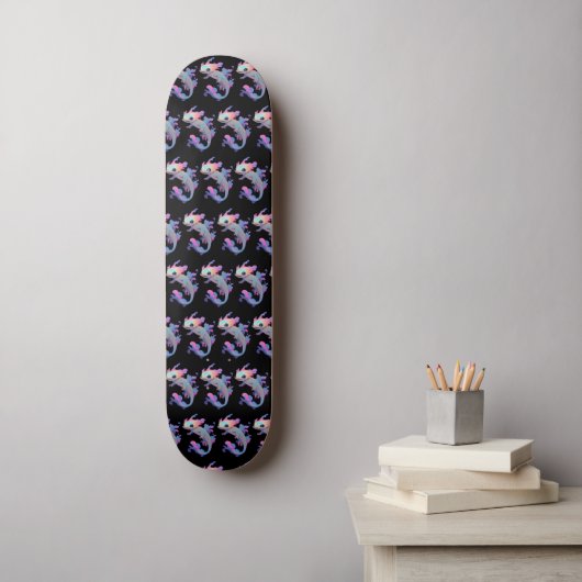 Axolotl farblich skateboard (Wandkunst)