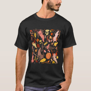 Axolotl-Fisch Herbst Autumn Halloween Tiermuster T-Shirt
