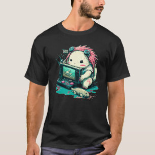 Axolotl-Fisch spielt Videospiel Echsen-Gamer_1 T-Shirt