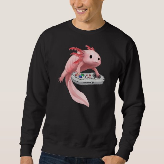 Axolotl Fish Playing Video Game White-Axolotl Liza Sweatshirt (Vorderseite)