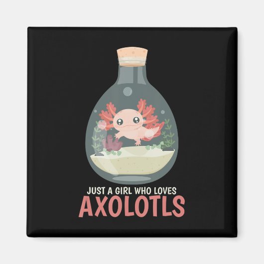 Axolotl Fish Tank Axolotl Fragen Niedlich Anime Ki Magnet (Vorne)