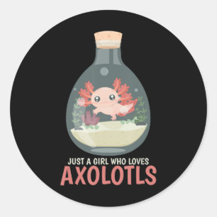 Axolotl Fish Tank Axolotl Fragen Niedlich Anime Ki Runder Aufkleber