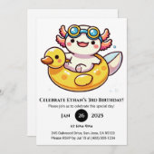 Axolotl Float Fun Geburtstag Einladung (Vorne/Hinten)