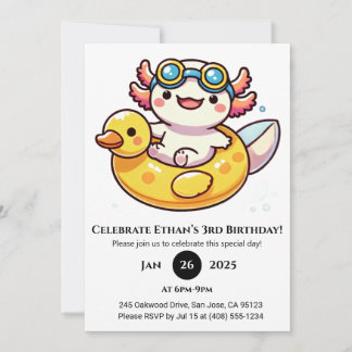 Axolotl Float Fun Geburtstag Einladung
