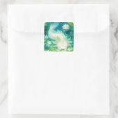 Axolotl Floral Oasis Quadratischer Aufkleber (Tasche)