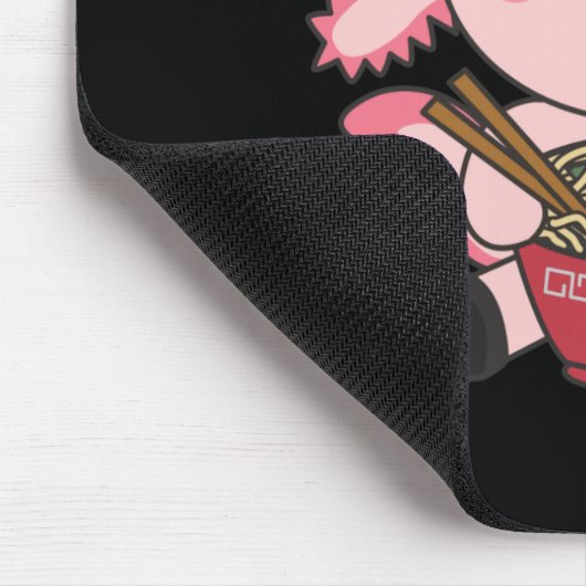 Axolotl Food Ramen Japanese Food Kawaii Animals Po Mousepad (Ecke)