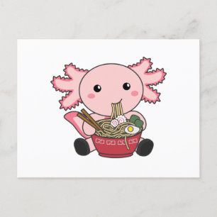 Axolotl Food Ramen Japanese Food Kawaii Animals Po Postkarte