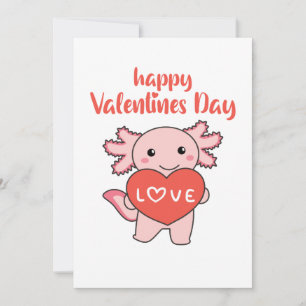 Axolotl For Valentine's Day Cute Animals With Einladung