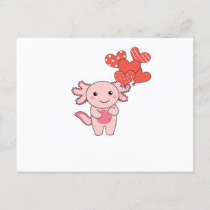 Axolotl For Valentine's Day Cute Animals With Postkarte