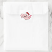 Axolotl Frohe Weihnachten Winter Axolotl Square St Quadratischer Aufkleber (Tasche)