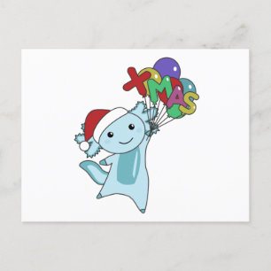 Axolotl Frohe Weihnachts Wintertiere Axolotl Postkarte