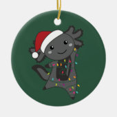 Axolotl Frohe Weihnachts Wintertiere Axolotls Ba Keramik Ornament (Vorne)