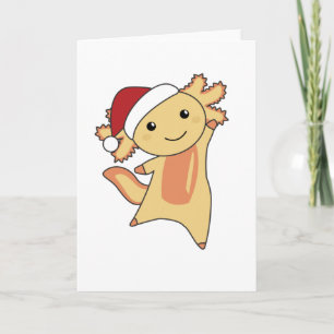 Axolotl Frohe Weihnachts Wintertiere Axolotls Karte