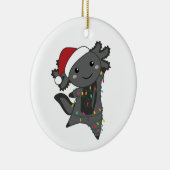 Axolotl Frohe Weihnachts Wintertiere Axolotls Keramik Ornament (Rechts)
