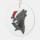 Axolotl Frohe Weihnachts Wintertiere Axolotls Keramik Ornament (Links)