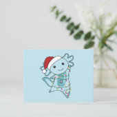 Axolotl Frohe Weihnachts Wintertiere Axolotls Po Postkarte (Stehend Vorderseite)
