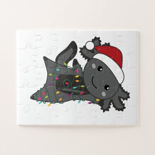Axolotl Frohe Weihnachts Wintertiere Axolotls Puzzle (Horizontal)