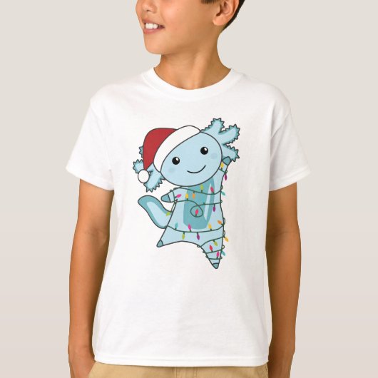 Axolotl Frohe Weihnachts Wintertiere Axolotls T-Shirt (Vorderseite)