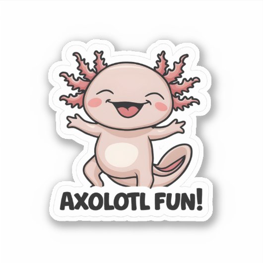Axolotl Fun Vinyl Sticker (Vorderseite)