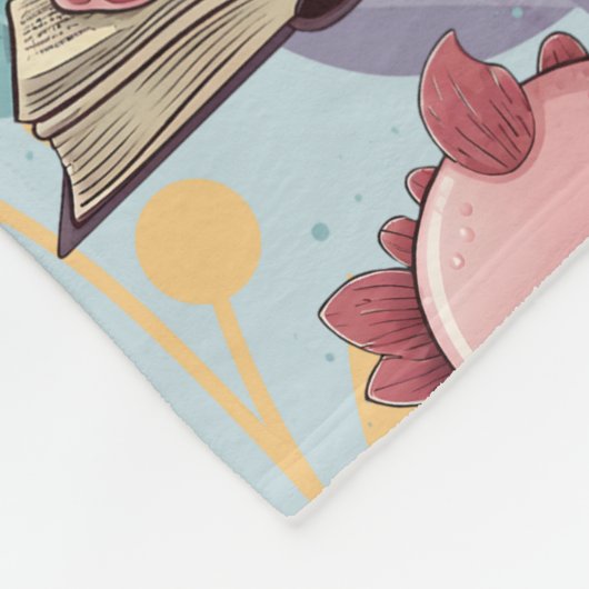 Axolotl Funny Booklover Muster Fleecedecke (Ecke)