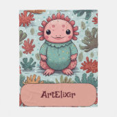 Axolotl Funny Unique Print Fleecedecke (Vorderseite)