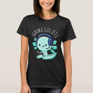 Axolotl Gamer Anime Gifts Kawaii Boys Girls T-Shirt