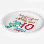 Axolotl Gamer Birthday Boy Video Game Party Pappteller (Schrägansicht)