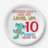 Axolotl Gamer Birthday Boy Video Game Party Pappteller (Vorderseite)