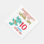 Axolotl Gamer Birthday Boy Videogame Party Serviette (Ecke)