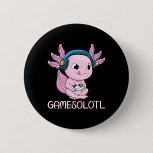 Axolotl Gamer Gamesolotl Kawaii Gaming für Jungen  Button
