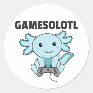 Axolotl Gamesolotl Niedlicher Tiere für Gamer Clas Runder Aufkleber