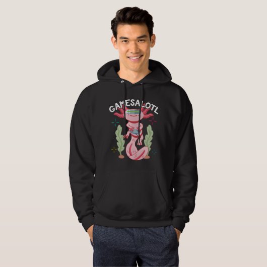 Axolotl Gaming Gamesalotl Kawaii Hoodie (Vorne ganz)