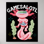 Axolotl Gaming Gamesalotl Kawaii Poster (Vorne)