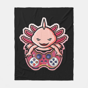 Axolotl Gaming Kids Boys Girls Anime Video Game Ga Fleecedecke