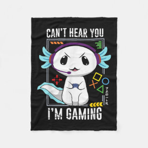 Axolotl Gaming Salamander als Gamer Fleecedecke