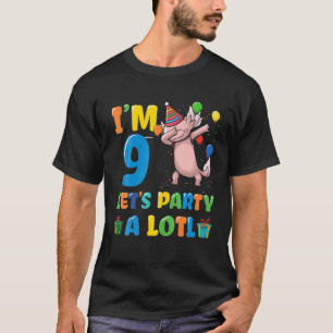 Axolotl Geburtstag als 9. Geburtstag 9 Jahre alt N T-Shirt