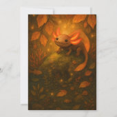 Axolotl-Geburtstag im Herbstwald Einladung (Rückseite)
