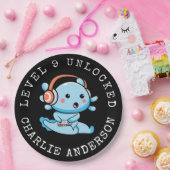 Axolotl Geburtstag Level Up Pappteller (Party)