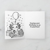 Axolotl Geburtstag mit Farbseite Karte (Innenseite)