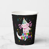 Axolotl Geburtstag Pappbecher (Rückseite)