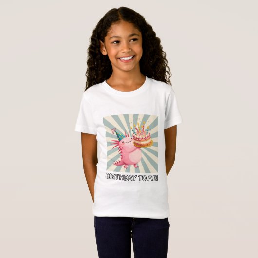 Axolotl Geburtstag T-Shirt (Vorne ganz)