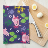 Axolotl Geschirrtuch (Viertel Falte)