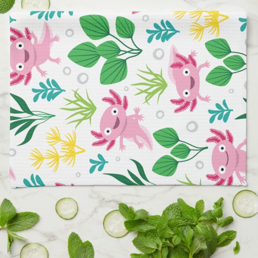 Axolotl Geschirrtuch (Gefaltet)