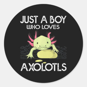 Axolotl Gift Anime Japanisch nur ein Junge, der ei Runder Aufkleber