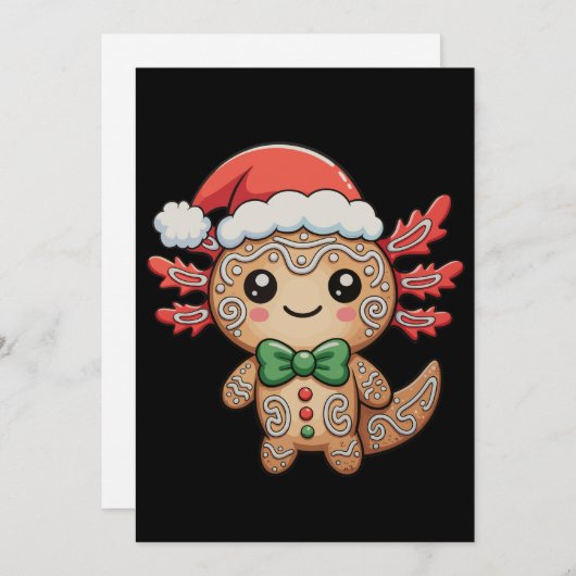 Axolotl Gingerbrot WeihnachtsWeihnachtsWeihnachtsl Feiertagskarte (Vorne/Hinten)