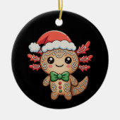 Axolotl Gingerbrot WeihnachtsWeihnachtsWeihnachtsl Keramik Ornament (Vorne)